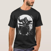 Drummer Bigfoot Playing Drums Funny Sasquatch Drum Tシャツ (正面)