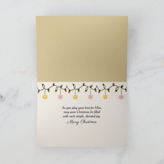 Drummer Boy Playing His Drum for Baby in Manger カード (内部)