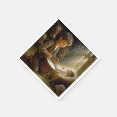 Drummer Boy Playing His Drum For Baby Jesus スタンダードカクテルナプキン (角)