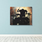 Drummer canvas 2, Copyright Karen J Williams キャンバスプリント (インサイチュ (ウッドフロア))