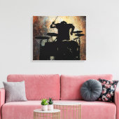 Drummer canvas 2, Copyright Karen J Williams キャンバスプリント (インサイチュ (リビング))