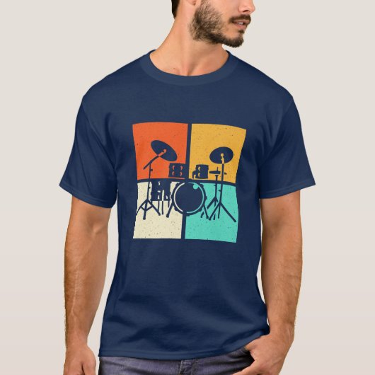 Drummer Drumsetヴィンテージ Tシャツ (正面)