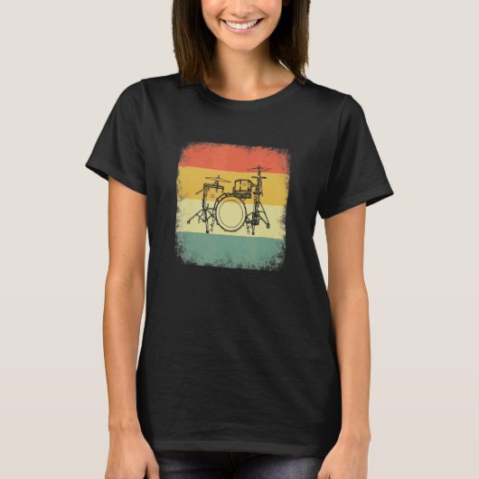 Drummer evolution, Drumset, design for musicians_2 Tシャツ (正面)