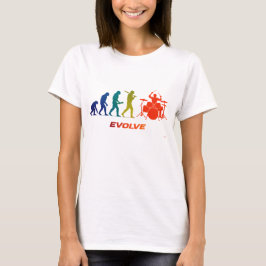 Drummer Evolution Silhouette Music Design Tシャツ