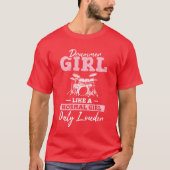 Drummer Girl Funny Drummer Percussion Drums Band M Tシャツ (正面)