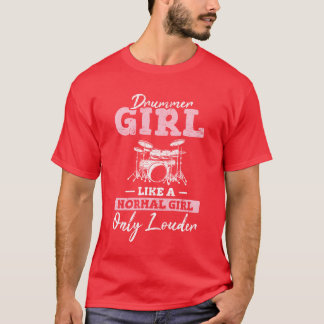Drummer Girl Funny Drummer Percussion Drums Band M Tシャツ