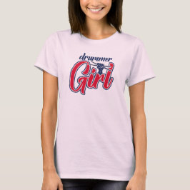 Drummer Girl Retro  Tシャツ