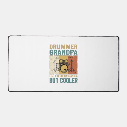 Drummer Grandpa Like a Regular Grandpa But Cooler  デスクマット (正面)