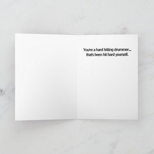 Drummer Hard Hitter Loud Percussion Get Well Soon カード (内部)