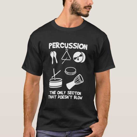 Drummer Marching Band Orchestra Percussion Tシャツ (正面)