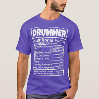 DRUMMER Nutritional Facts Tシャツ