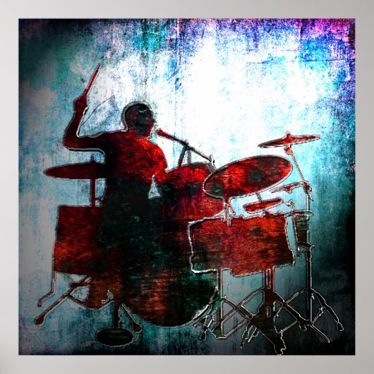 Drummer of ポップ・アートの color, Copyright Karen J Willi ポスター (正面)