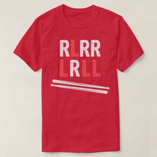 Drummer Paradiddle Sticks Drum RLRR LRLL Design  Tシャツ (デザイン正面)