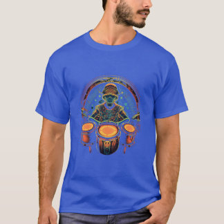 Drummer Percussionist Drums Player Drumming Band v Tシャツ