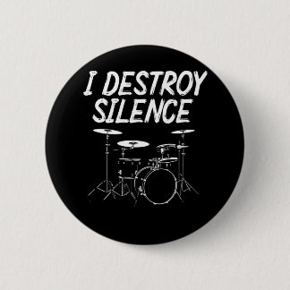 Drummer Quote Drumset Rock Band Drum Musician 缶バッジ