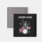 Drummer Rock Music Band Drums I Destroy Silence マグネット (正面/裏面)