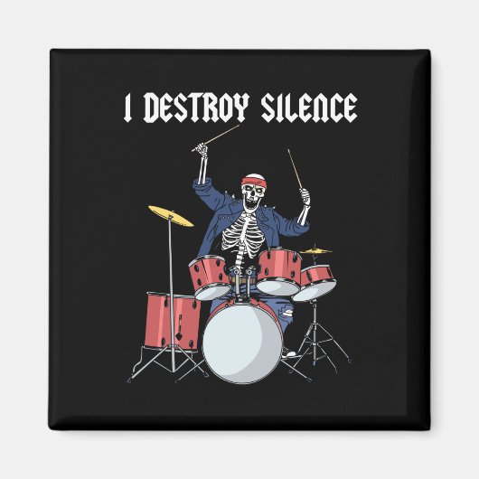 Drummer Rock Music Band Drums I Destroy Silence マグネット (正面)