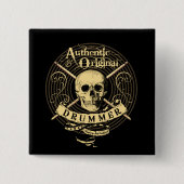 DRUMMER Skull Snare Drum Drumsticks Drumming Butto 缶バッジ (正面)