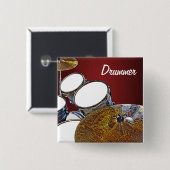DRUMMER Snare Drum Kit Drumming Percussion Rocker 缶バッジ (正面&裏面)