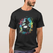 Drummer Splash Drummer Percussion Colorful Drummer Tシャツ (正面)