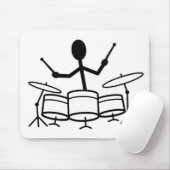 Drummer Stick Figure マウスパッド (マウス)