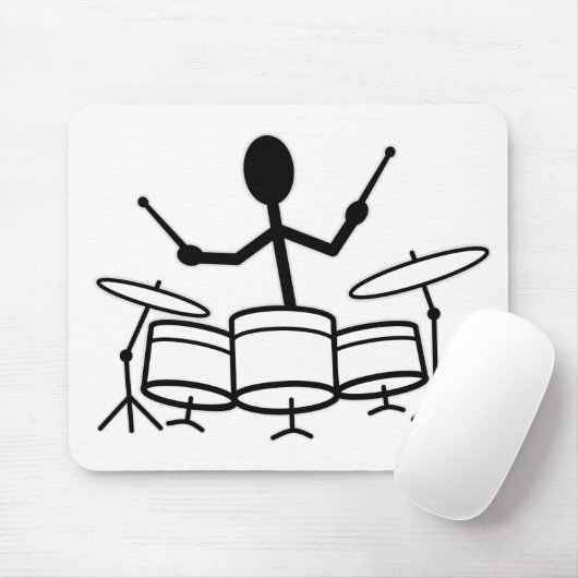 Drummer Stick Figure マウスパッド (マウス)