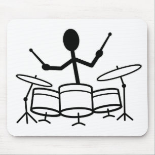 Drummer Stick Figure マウスパッド