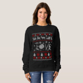 Drummer Ugly Christmas Sweater スウェットシャツ (正面フル)