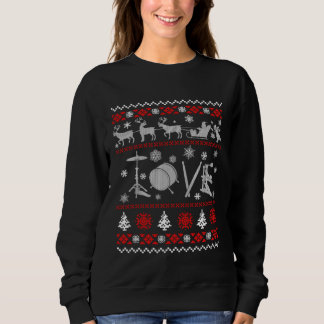 Drummer Ugly Christmas Sweater スウェットシャツ