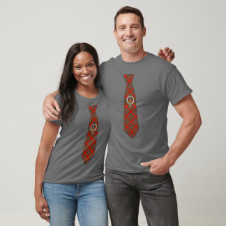 Drummondスコットランドクランバッジ＋タータン ネクタイTシャツ Tシャツ