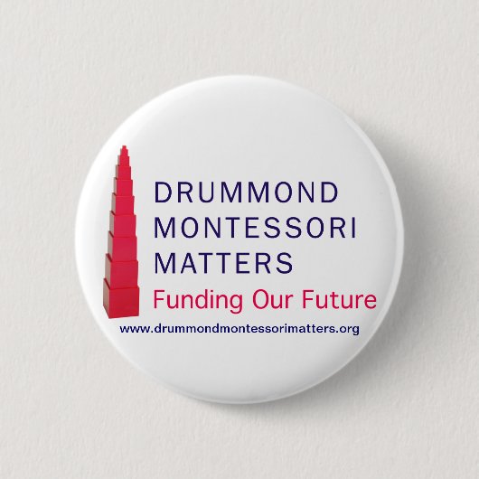 Drummond Montessoriの問題ボタン 缶バッジ (正面)