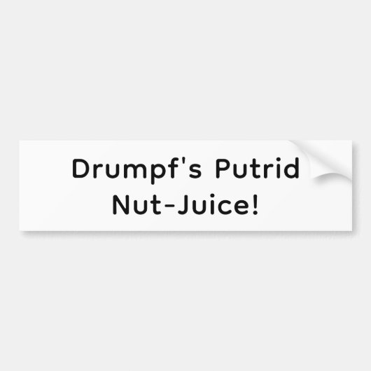 Drumpf's Nut-Juice Hankamer Artjunkhaus Splash-Art バンパーステッカー (正面)