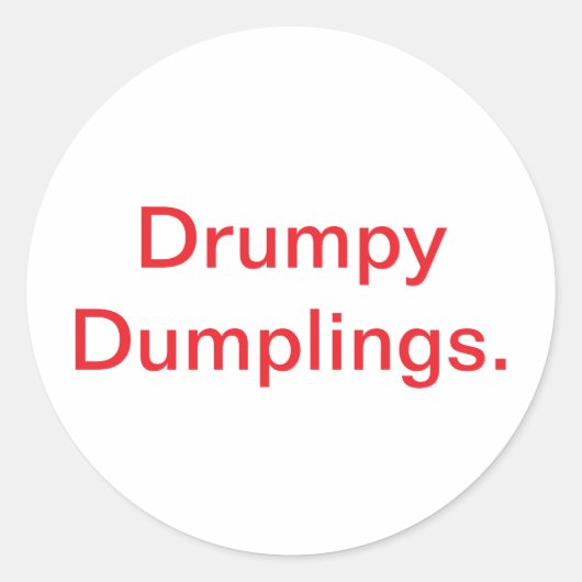 Drumpy Dumplings. Jeff Hankamer Artjunkhaus Comic ラウンドシール (正面)