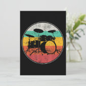 Drums Drummer Band Drumset Retro Vintage 招待状 (スタンド正面)