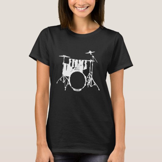 Drums  drummer  drummer and percussion motif tシャツ (正面)