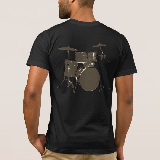 drums . drummer's .音楽 tシャツ (裏面)