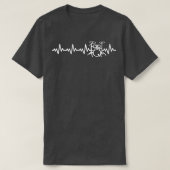 Drums Heartbeat Drummer Pulse Line Drumming Percus Tシャツ (デザイン正面)