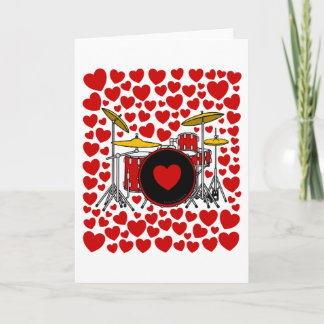 Drums Hearts Drummer Valentines Anniversary Card シーズンカード