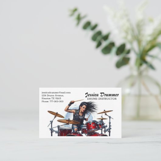 Drums Instructor Business Card 名刺 (スタンド正面)