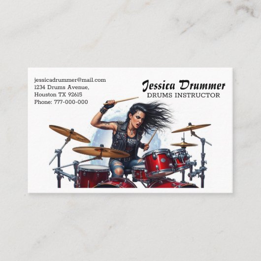 Drums Instructor Business Card 名刺 (正面)