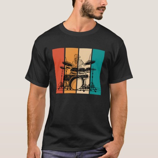 Drums Music Musical Instrument Musician Drummer Vi Tシャツ (正面)