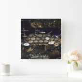 Drums Power スクエア壁時計 (ホーム)