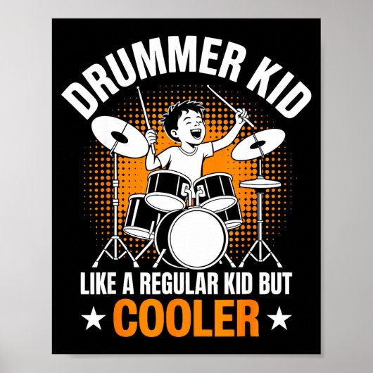 Drumset Drums Lover Percussionist Drummer Kid Drum ポスター (正面)