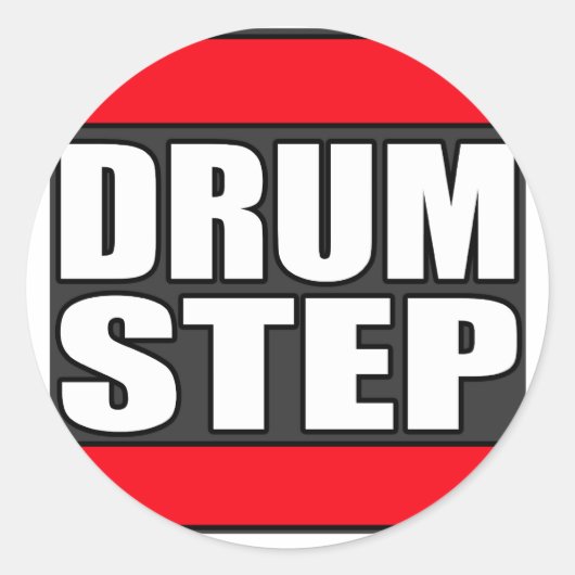 DRUMSTEPドラムとバスとダブステップ ラウンドシール (正面)
