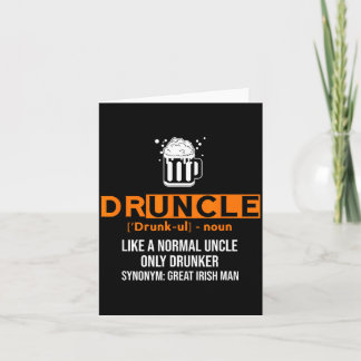Druncle Funny St Patricks Day 2020 Iri-shirt  カード