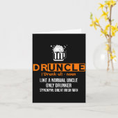 Druncle Funny St Patricks Day 2020 Iri-shirt  カード (黄色い花)