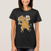 Drunk brown camel with beer for party holidays tシャツ (正面)