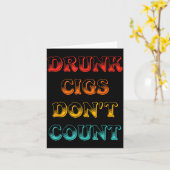 Drunk Cigs Don't Count Vintage Apparel  カード (黄色い花)