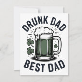 Drunk Dad Best Dad St Patrick Humor シーズンカード (正面)