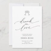 Drunk in Love Whimsy Script Bachelorette Weekend 招待状 (正面)